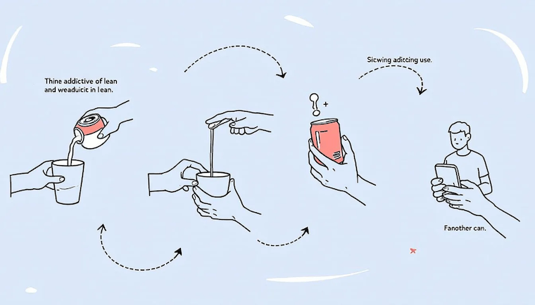The addiction potential of lean, illustrating its addictive nature.