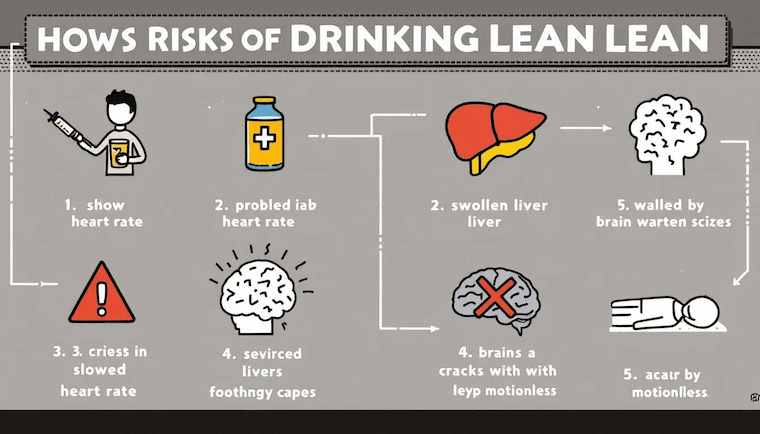 Risks associated with drinking lean, highlighting serious health consequences.