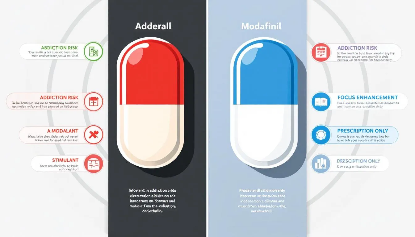 Potential for abuse and dependence related to Adderall and Modafinil usage.